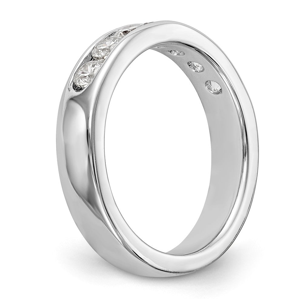 14K White Gold 7-Stone 3/4 carat Round Diamond Complete Channel Band - 6