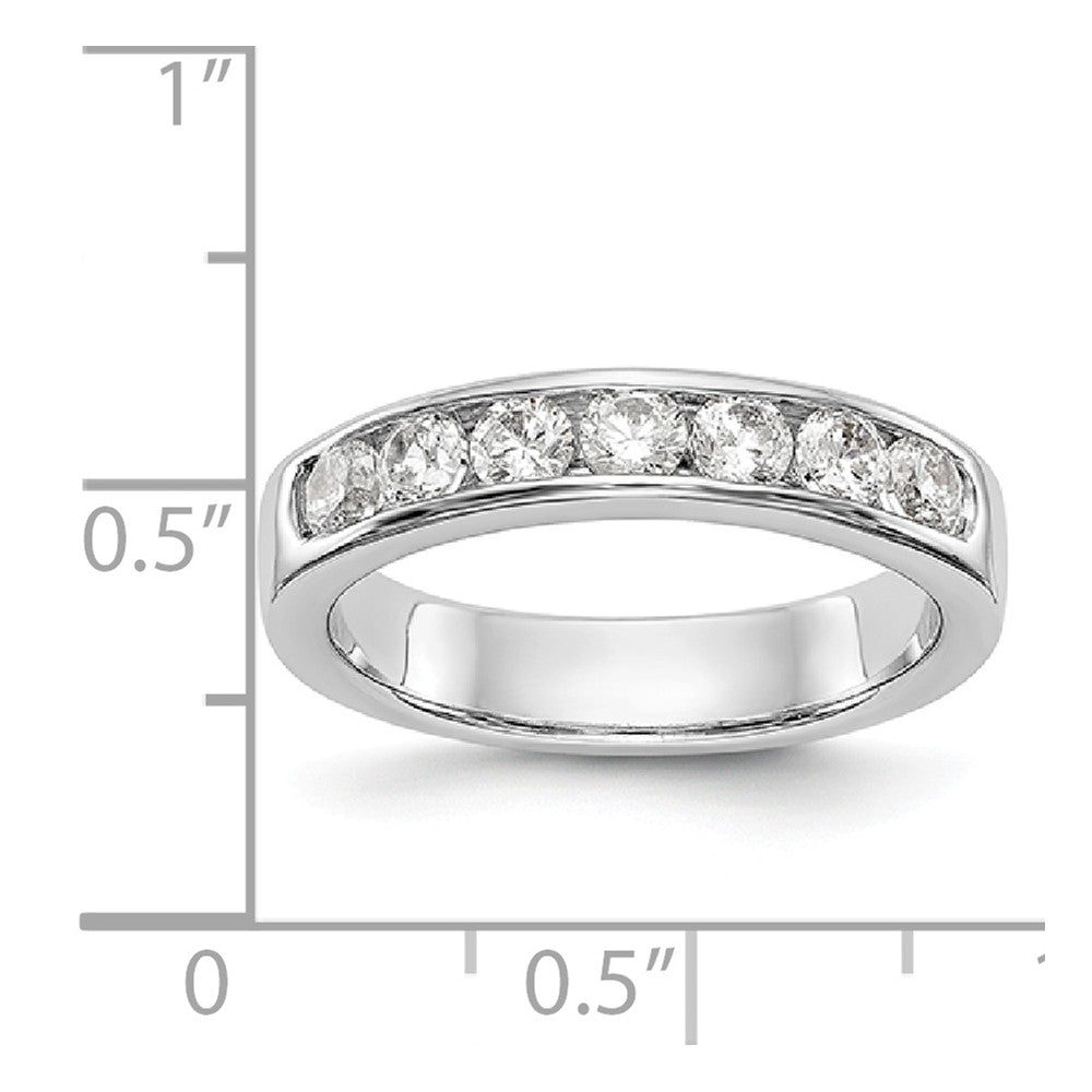 14K White Gold 7-Stone Diamond Channel Band