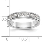 14K White Gold 7-Stone 3/4 carat Round Diamond Complete Channel Band