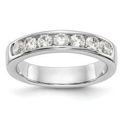 14K White Gold 7-Stone 3/4 carat Round Diamond Complete Channel Band - 6