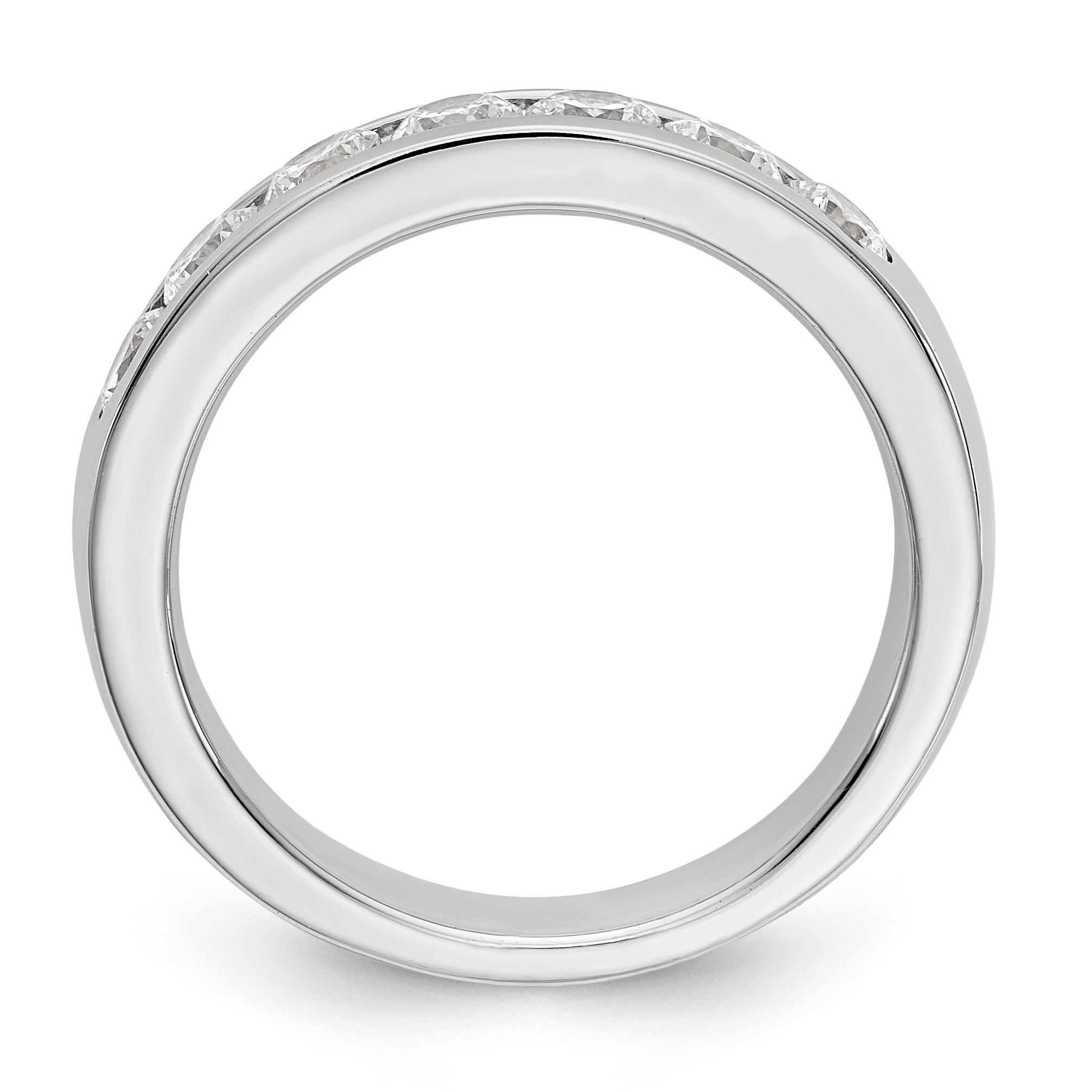 14K White Gold 7-Stone 1 carat Round Diamond Complete Channel Band - 6