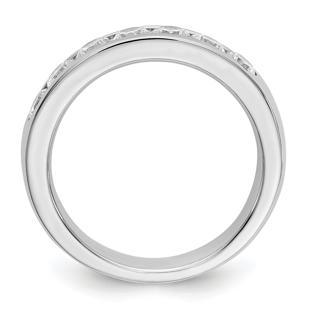 14K White Gold 7-Stone 1 carat Round Diamond Complete Channel Band