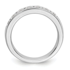 14K White Gold 7-Stone 1 carat Round Diamond Complete Channel Band