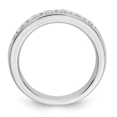 14K White Gold 7-Stone 1 carat Round Diamond Complete Channel Band - 6