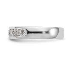 14K White Gold 7-Stone 1 carat Round Diamond Complete Channel Band - 6