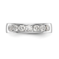 14K White Gold 7-Stone 1 carat Round Diamond Complete Channel Band - 6