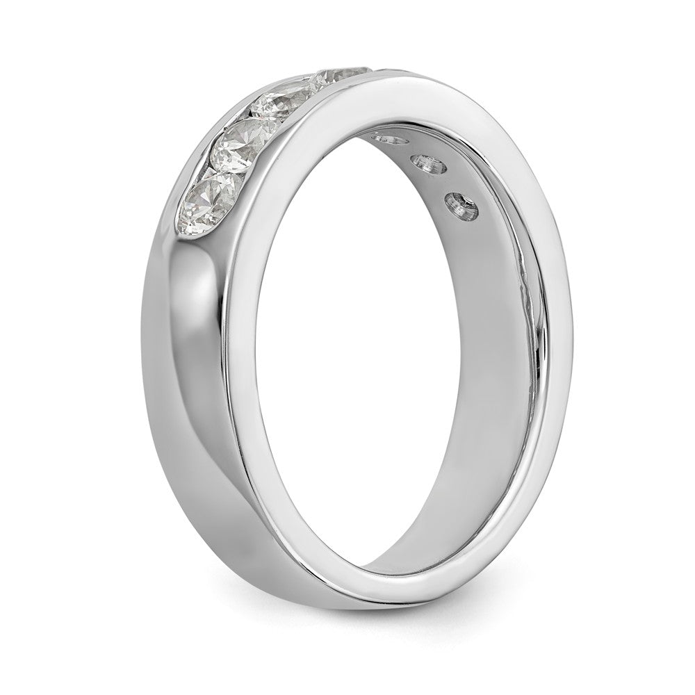 14K White Gold 7-Stone 1 carat Round Diamond Complete Channel Band - 6