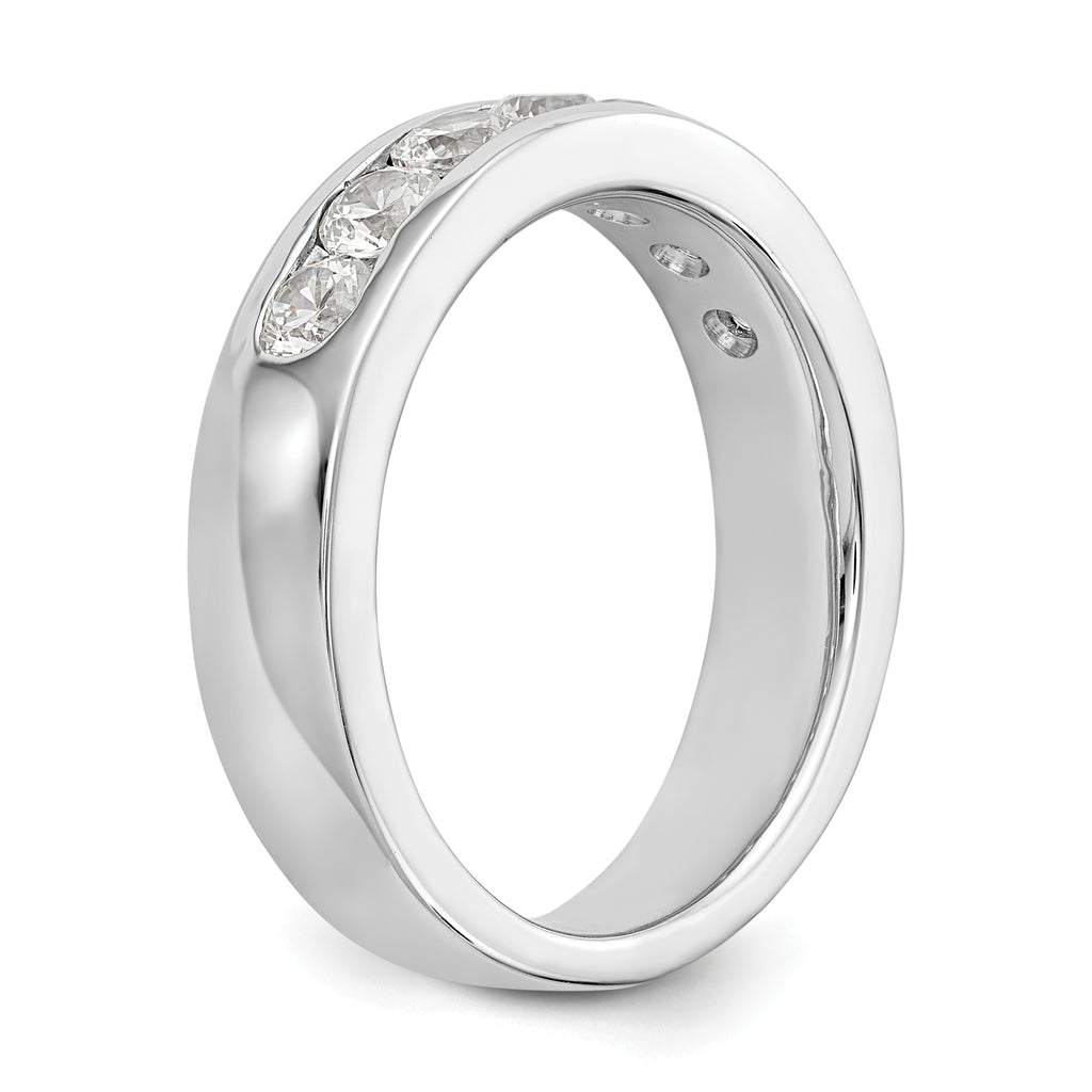 14K White Gold 7-Stone 1 carat Round Diamond Complete Channel Band