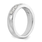 14K White Gold 7-Stone 1 carat Round Diamond Complete Channel Band