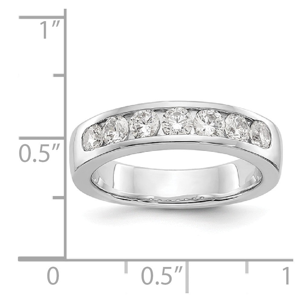 14K White Gold 7-Stone Diamond Channel Band