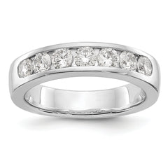 14K White Gold 7-Stone 1 carat Round Diamond Complete Channel Band - 6