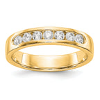14K Yellow Gold 7-Stone 3/8 carat Round Diamond Complete Channel Band