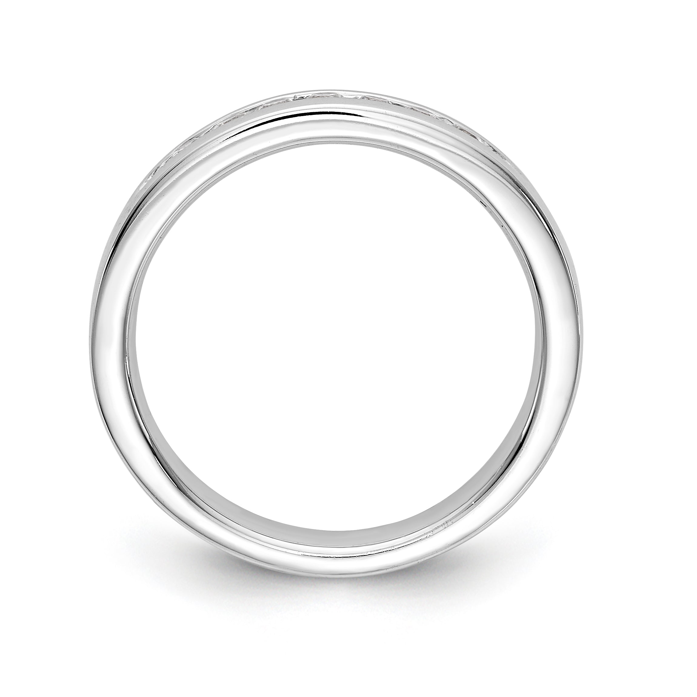 14K White Gold 7-Stone 1/4 carat Round Diamond Complete Channel Band - 6