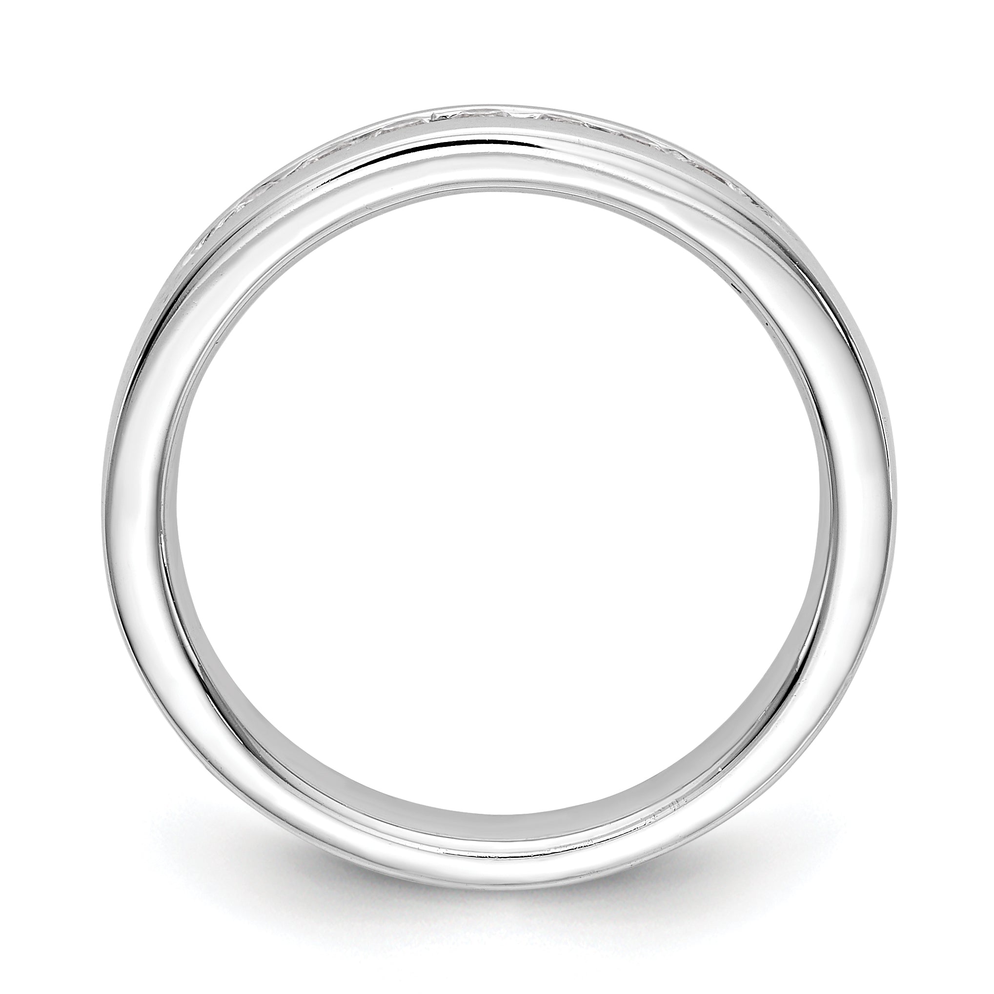 14K White Gold 7-Stone 1/4 carat Round Diamond Complete Channel Band
