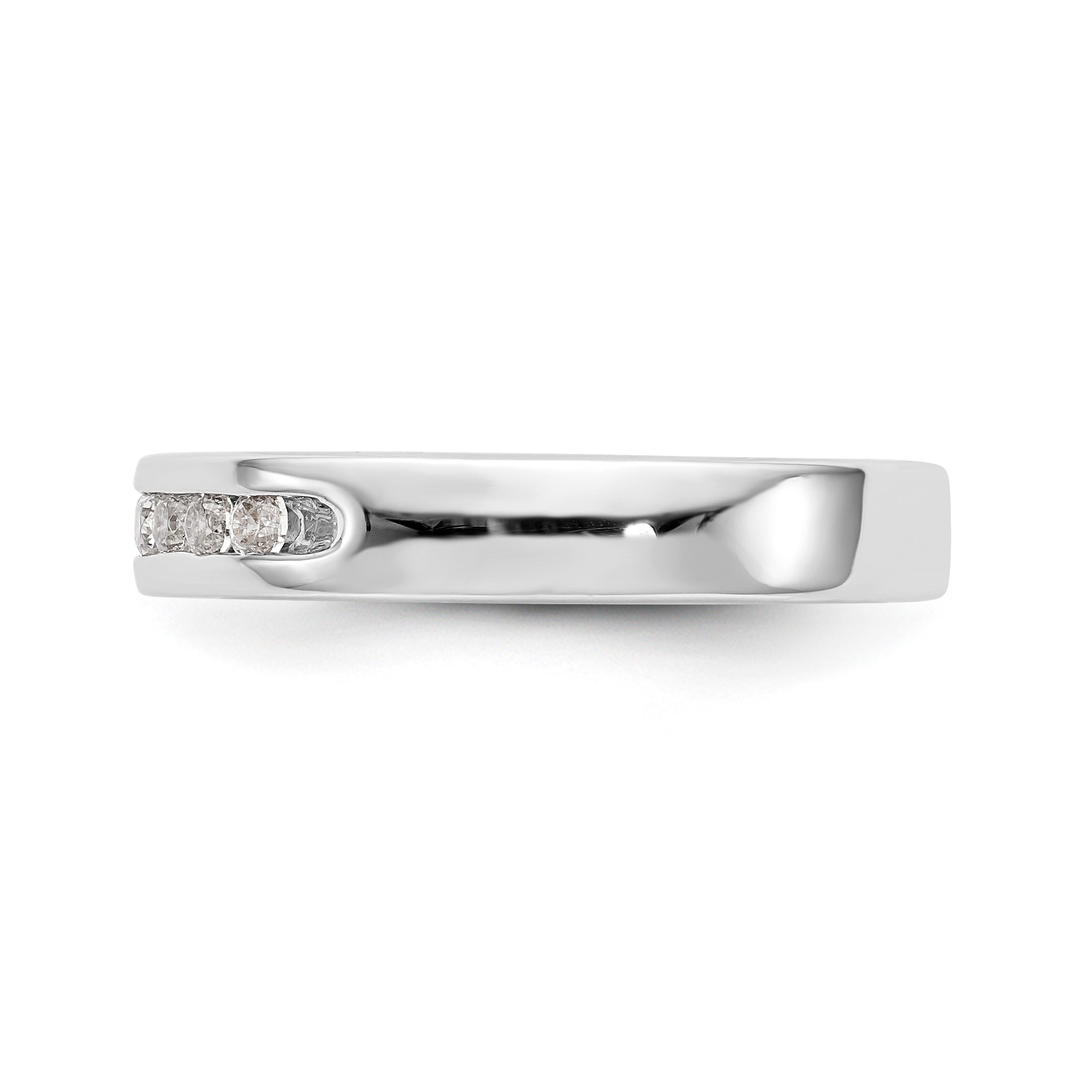 14K White Gold 7-Stone 1/4 carat Round Diamond Complete Channel Band - 6