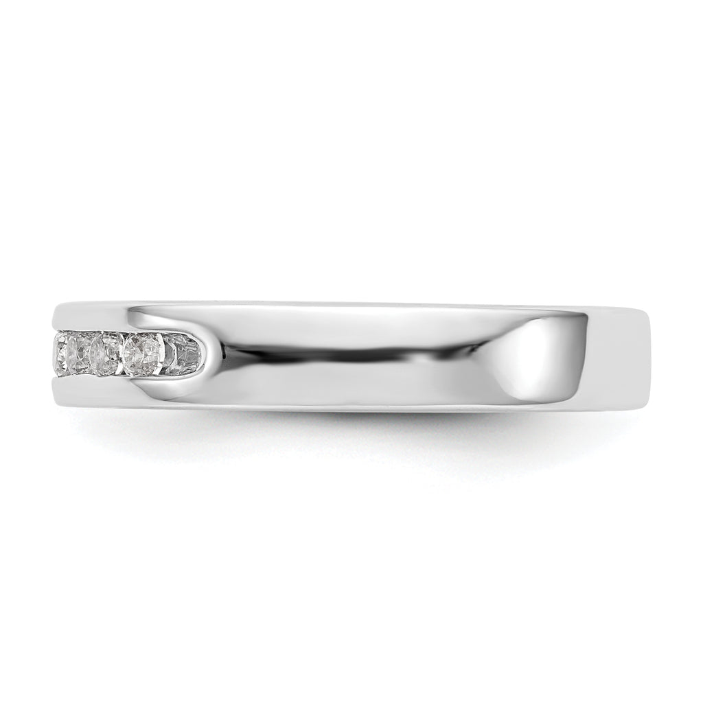 14K White Gold 7-Stone 1/4 carat Round Diamond Complete Channel Band