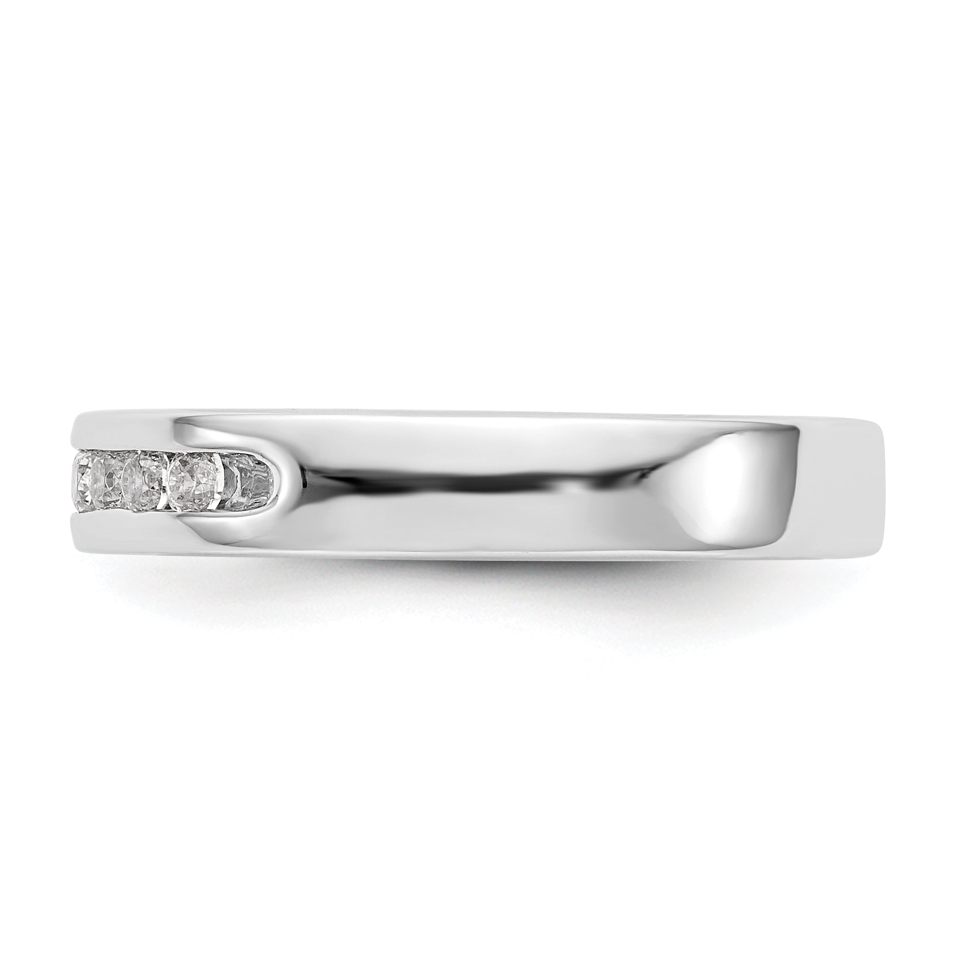 14K White Gold 7-Stone 1/4 carat Round Diamond Complete Channel Band