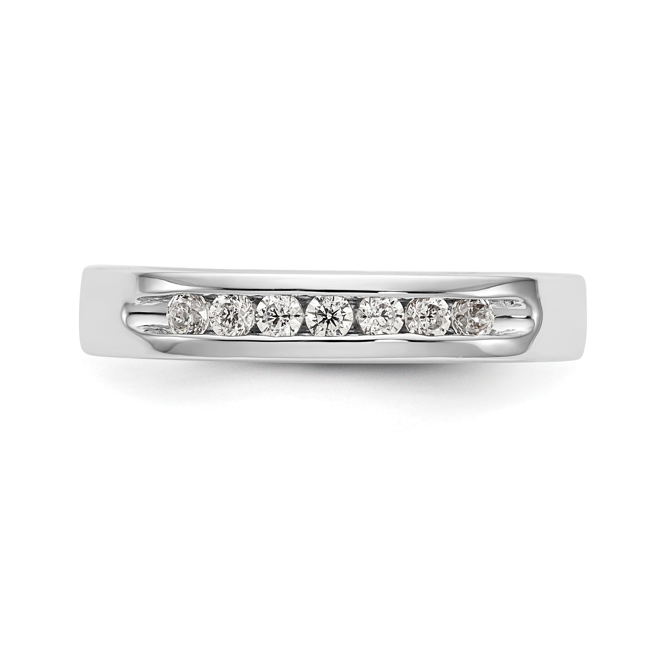14K White Gold 7-Stone 1/4 carat Round Diamond Complete Channel Band - 6