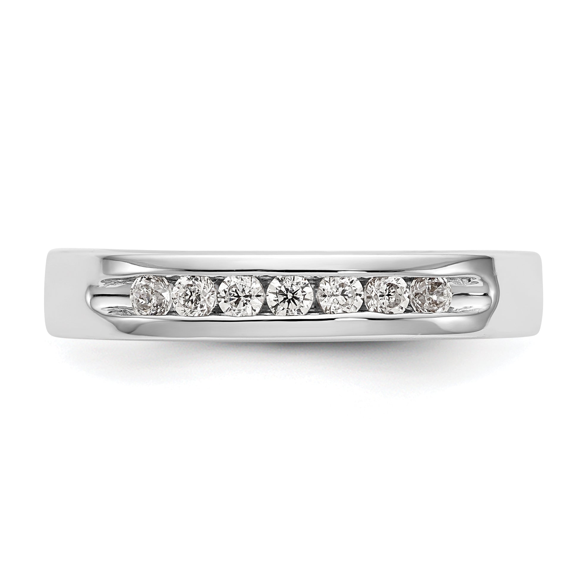 14K White Gold 7-Stone 1/4 carat Round Diamond Complete Channel Band