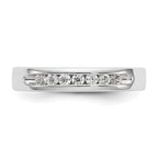 14K White Gold 7-Stone 1/4 carat Round Diamond Complete Channel Band