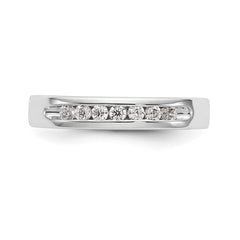 14K White Gold 7-Stone 1/4 carat Round Diamond Complete Channel Band - 6