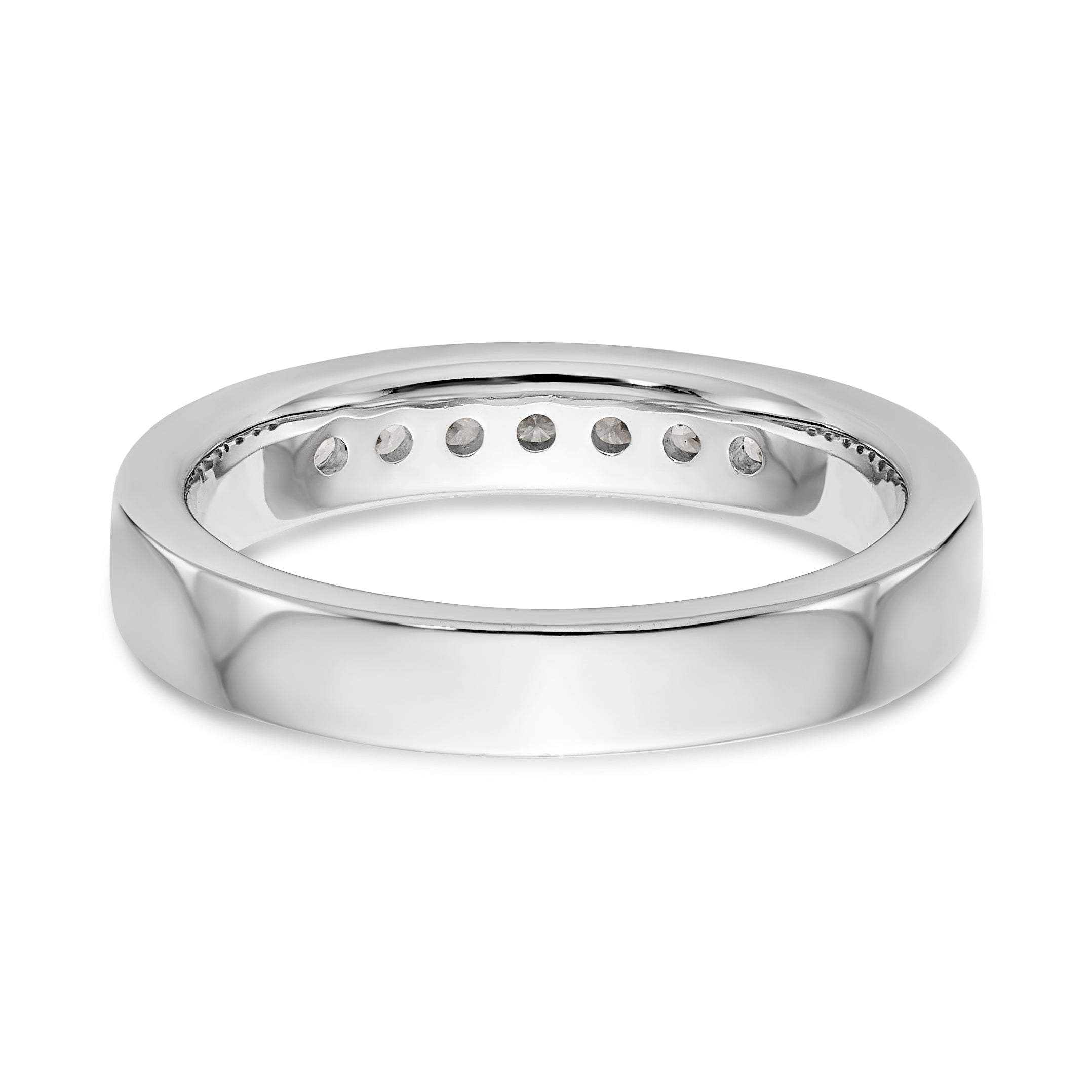 14K White Gold 7-Stone 1/4 carat Round Diamond Complete Channel Band - 6