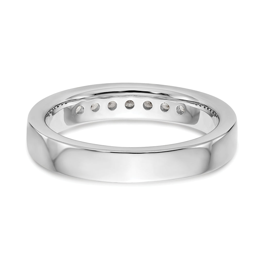 14K White Gold 7-Stone 1/4 carat Round Diamond Complete Channel Band