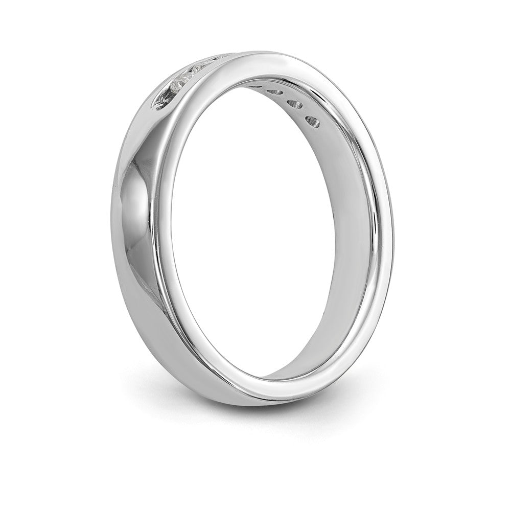 14K White Gold 7-Stone 1/4 carat Round Diamond Complete Channel Band - 6