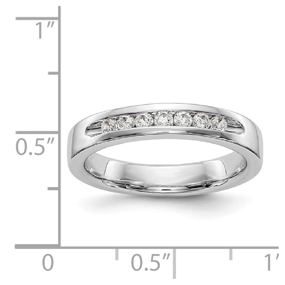 14K White Gold 7-Stone Diamond Channel Band