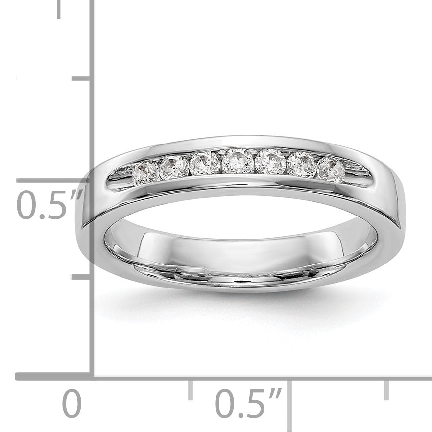 14K White Gold 7-Stone 1/4 carat Round Diamond Complete Channel Band