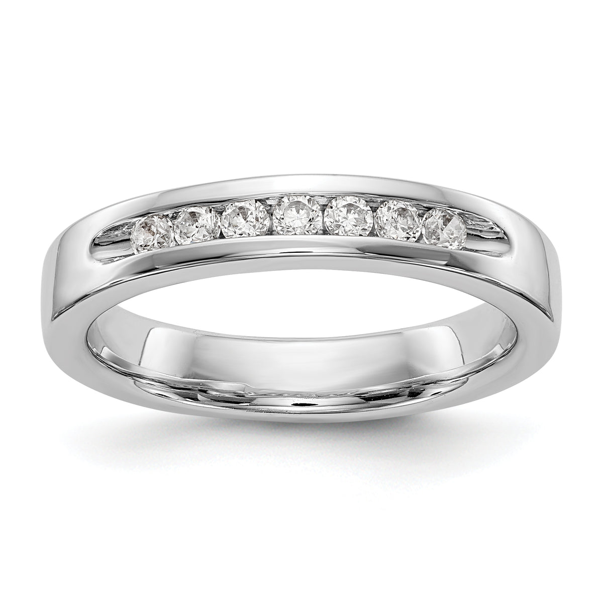 14K White Gold 7-Stone 1/4 carat Round Diamond Complete Channel Band - 6