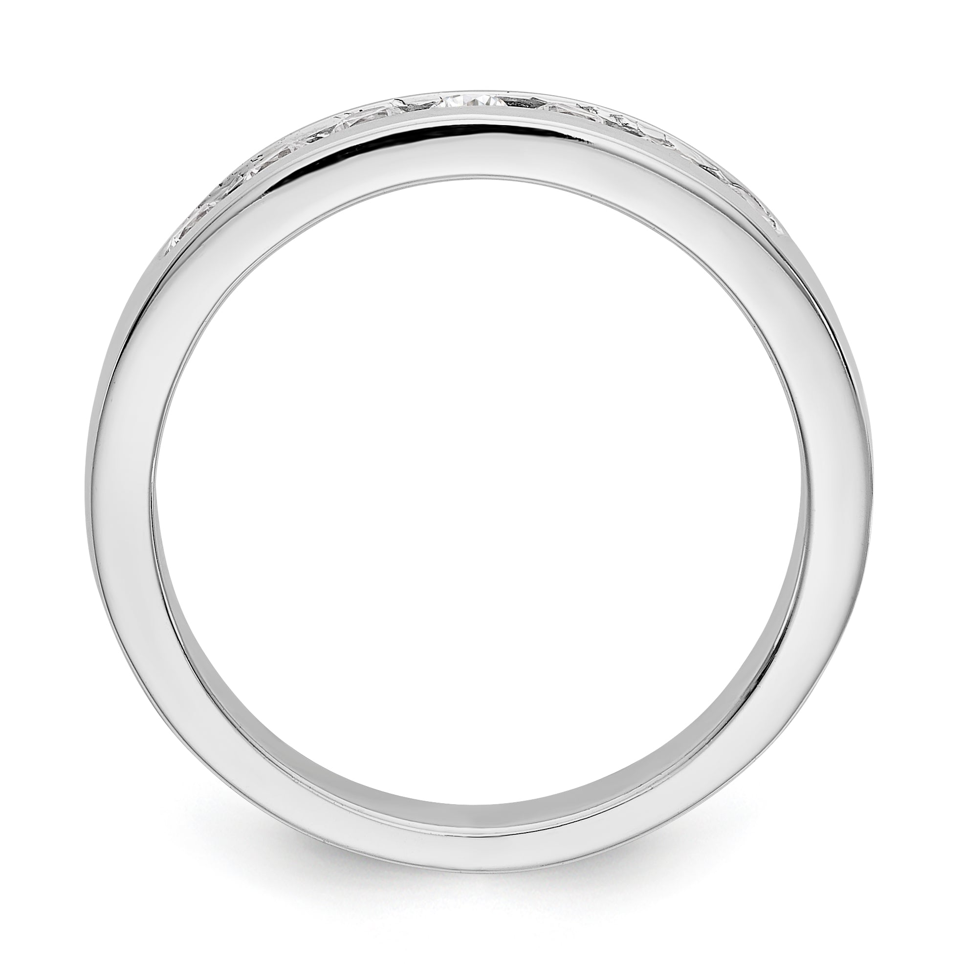 14K White Gold 7-Stone 1/3 carat Round Diamond Complete Channel Band - 6
