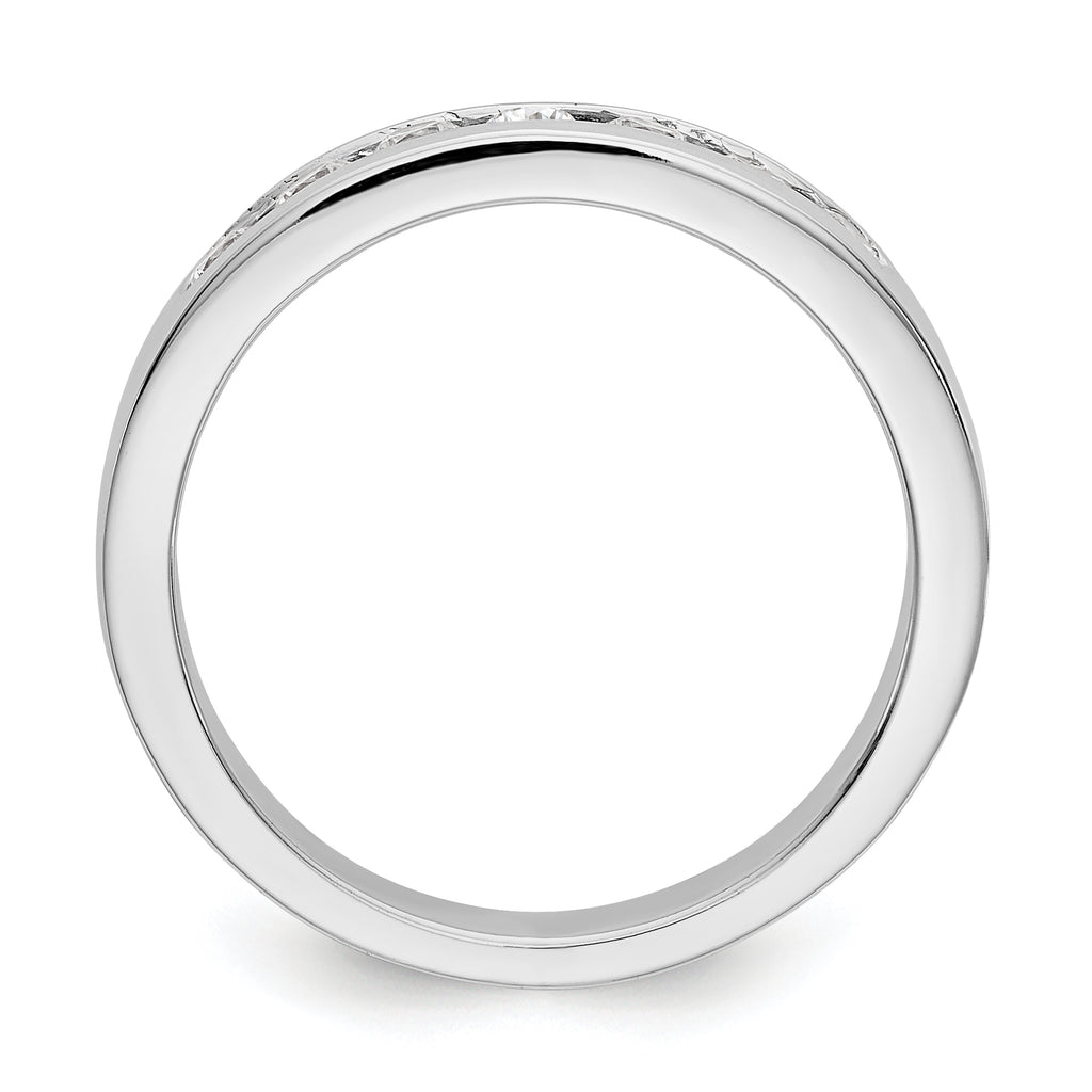 14K White Gold 7-Stone 1/3 carat Round Diamond Complete Channel Band