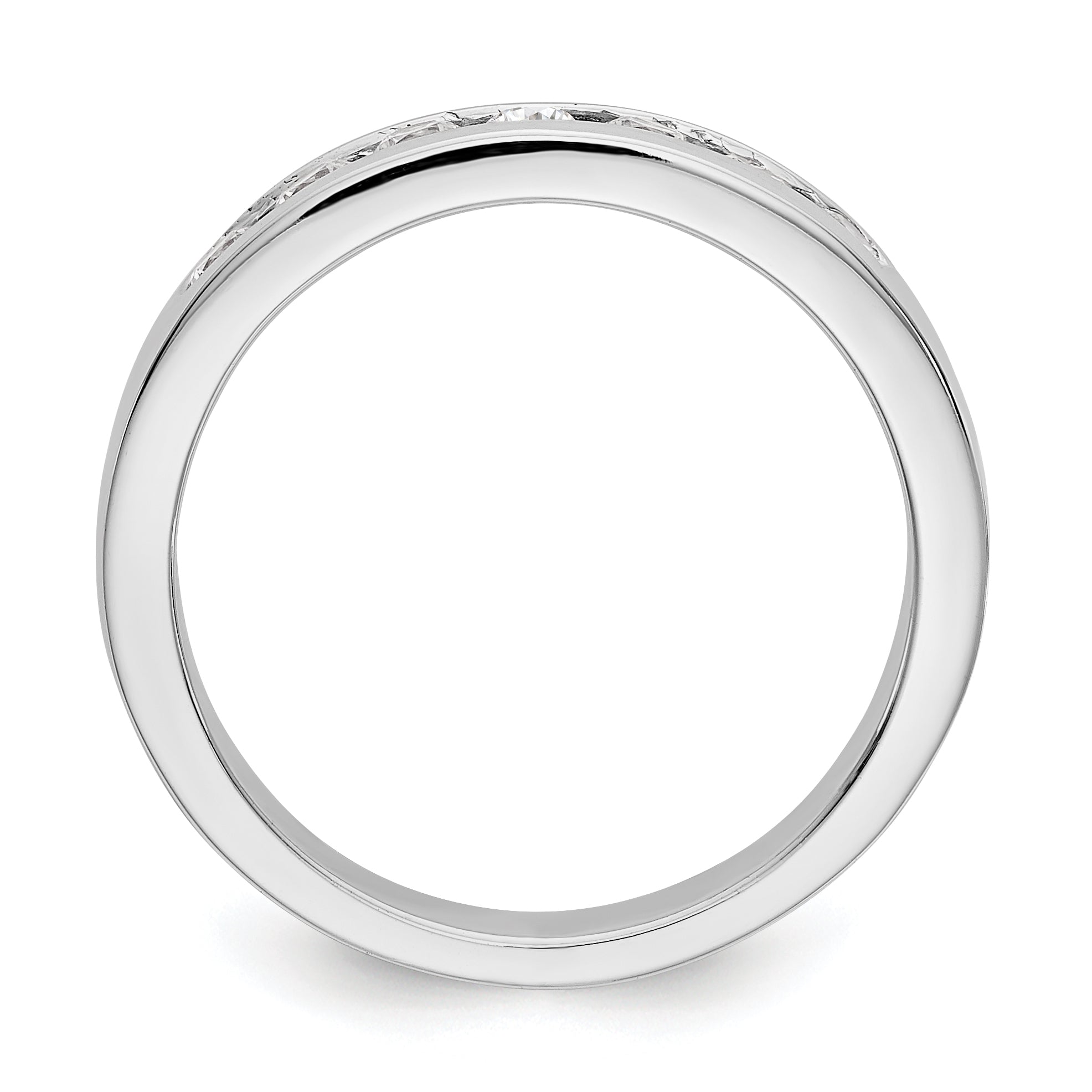 14K White Gold 7-Stone 1/3 carat Round Diamond Complete Channel Band
