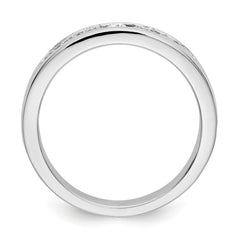 14K White Gold 7-Stone 1/3 carat Round Diamond Complete Channel Band