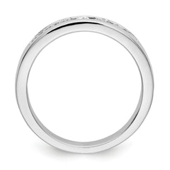 14K White Gold 7-Stone 1/3 carat Round Diamond Complete Channel Band - 6