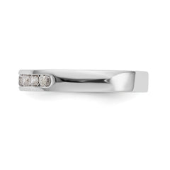 14K White Gold 7-Stone 1/3 carat Round Diamond Complete Channel Band - 6