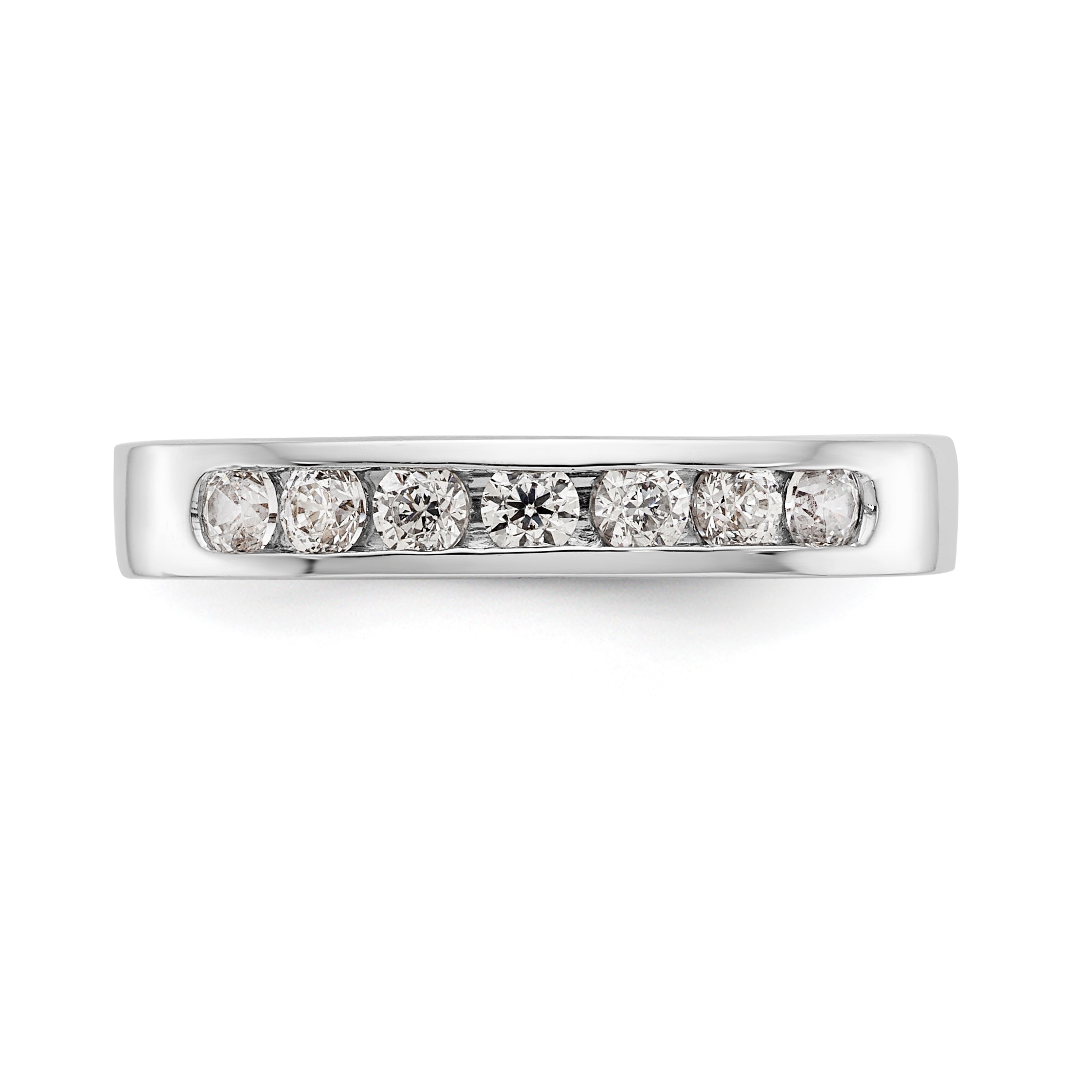 14K White Gold 7-Stone 1/3 carat Round Diamond Complete Channel Band - 6