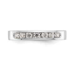 14K White Gold 7-Stone 1/3 carat Round Diamond Complete Channel Band - 6