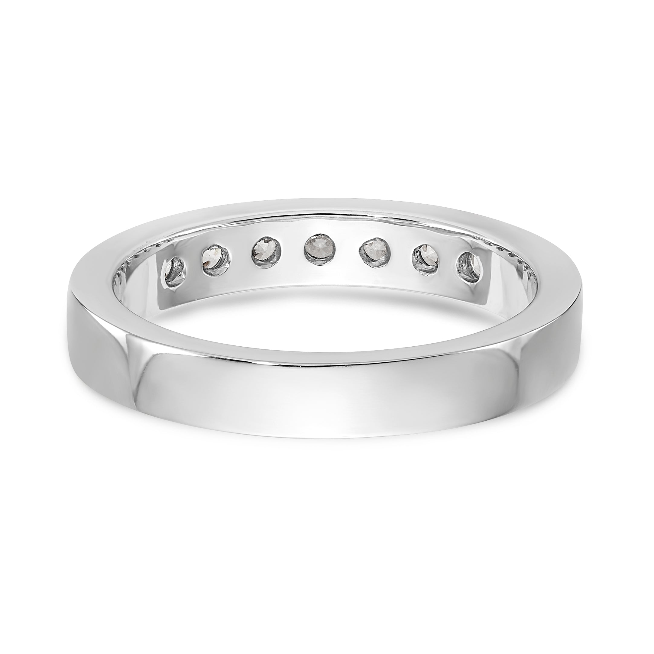 14K White Gold 7-Stone 1/3 carat Round Diamond Complete Channel Band - 6