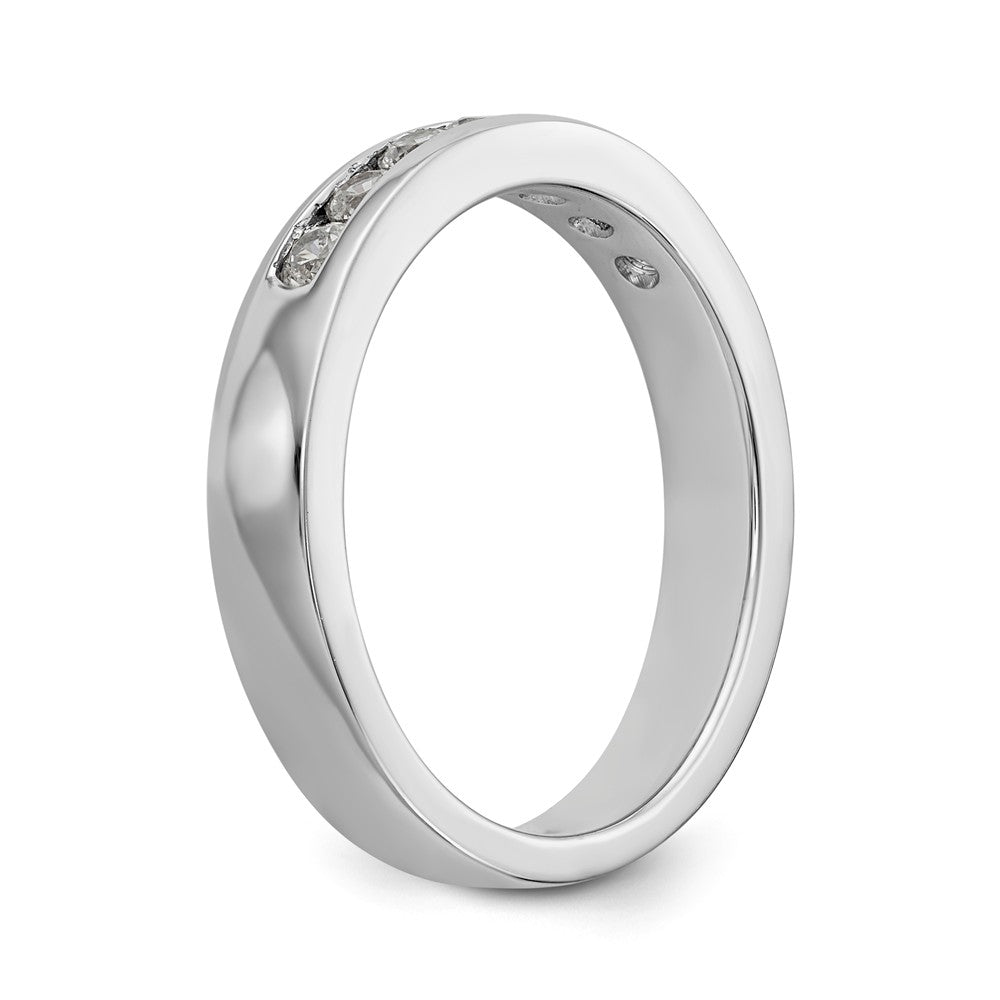 14K White Gold 7-Stone 1/3 carat Round Diamond Complete Channel Band - 6