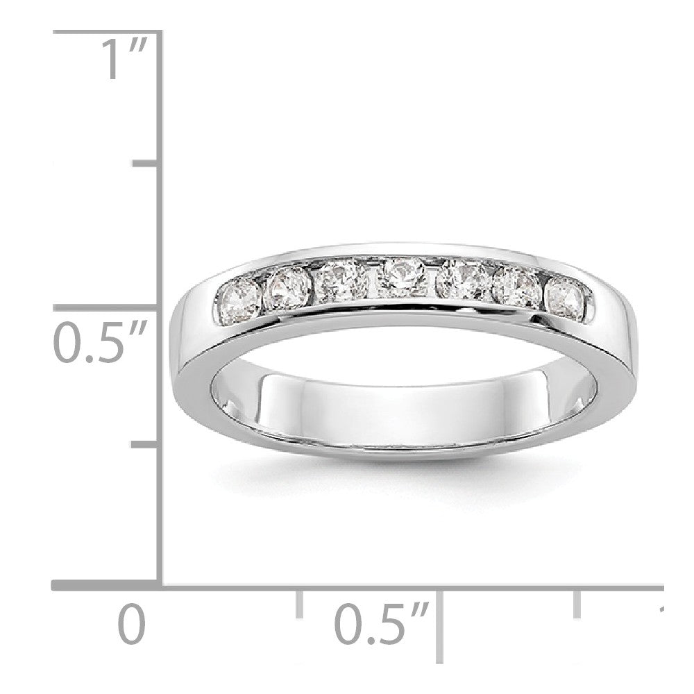 14K White Gold 7-Stone Diamond Channel Band