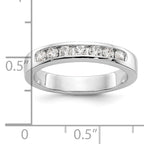 14K White Gold 7-Stone 1/3 carat Round Diamond Complete Channel Band