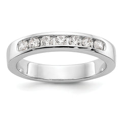 14K White Gold 7-Stone 1/3 carat Round Diamond Complete Channel Band - 6