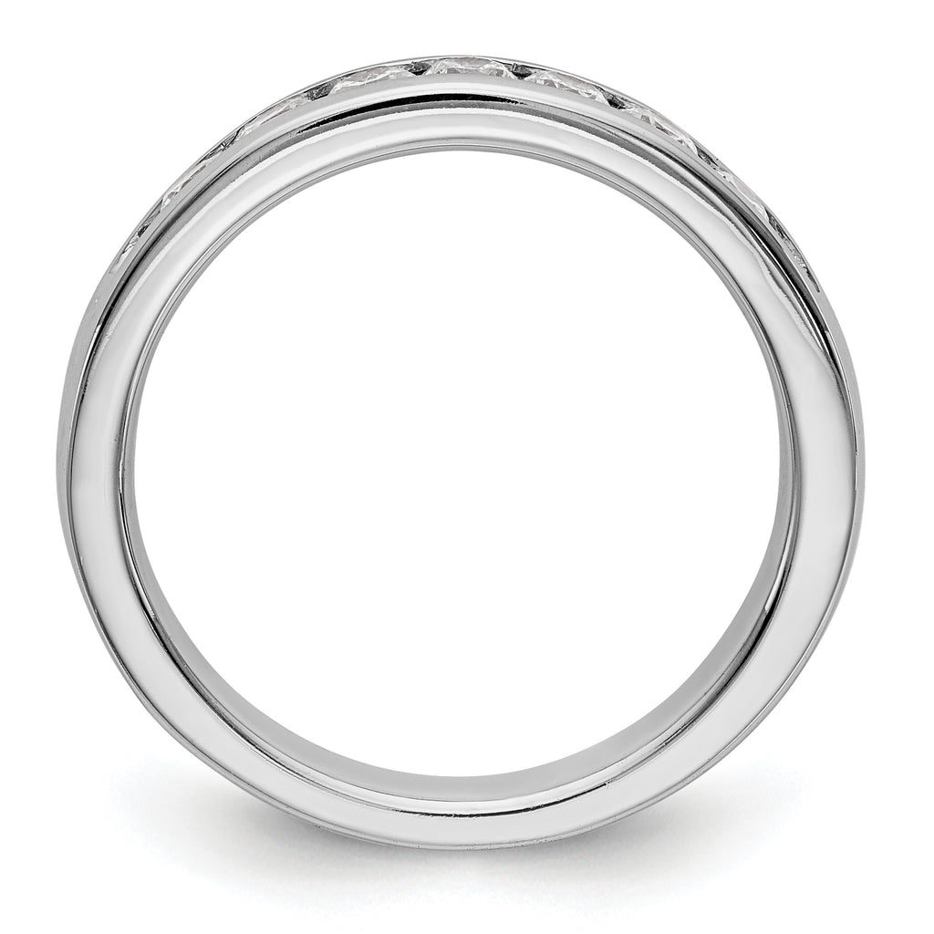 14K White Gold 7-Stone 1/2 carat Round Diamond Complete Channel Band
