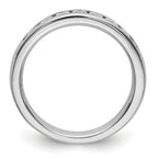 14K White Gold 7-Stone 1/2 carat Round Diamond Complete Channel Band