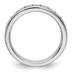 14K White Gold 7-Stone 1/2 carat Round Diamond Complete Channel Band