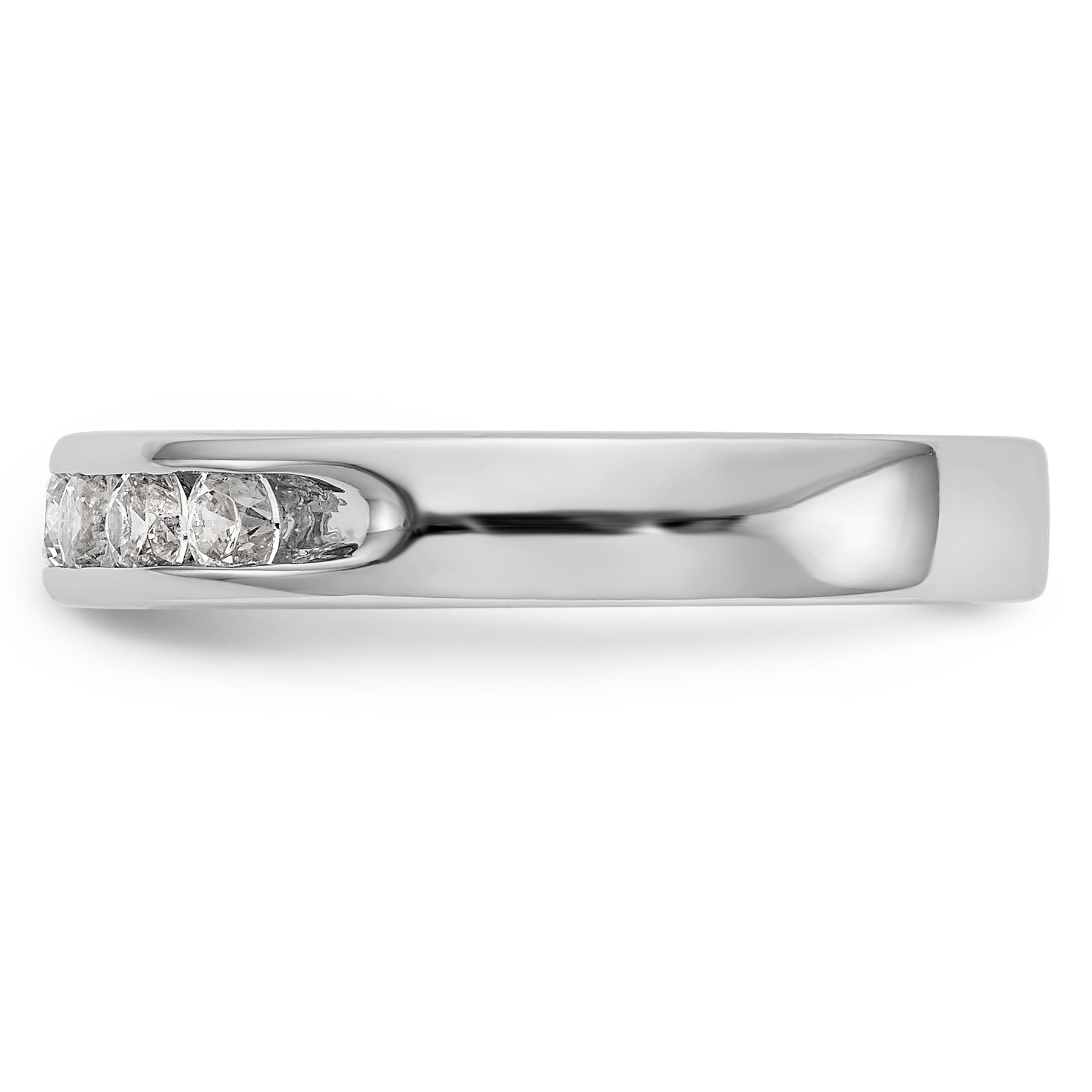 14K White Gold 7-Stone 1/2 carat Round Diamond Complete Channel Band - 6