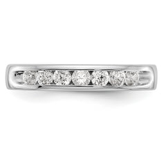 14K White Gold 7-Stone 1/2 carat Round Diamond Complete Channel Band - 6
