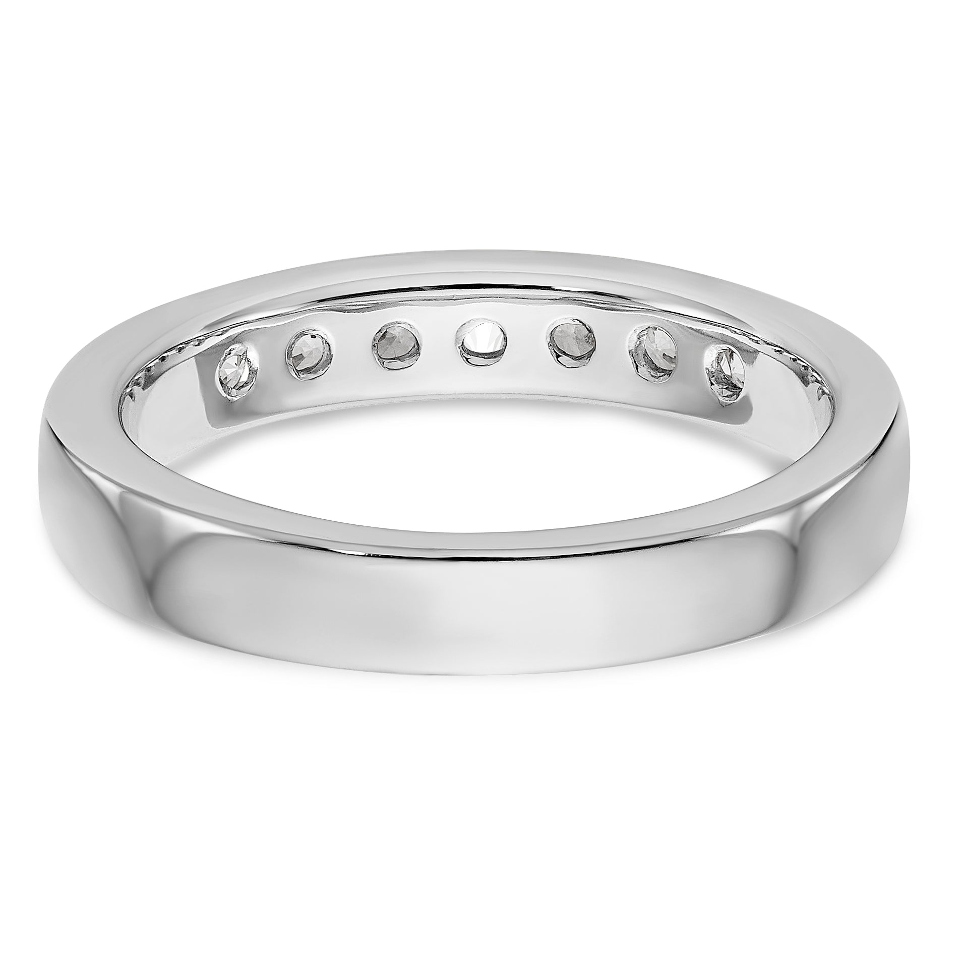 14K White Gold 7-Stone 1/2 carat Round Diamond Complete Channel Band - 6